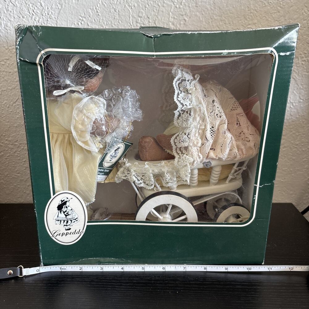 Vintage Geppeddo "Maggie" doll and stroller set